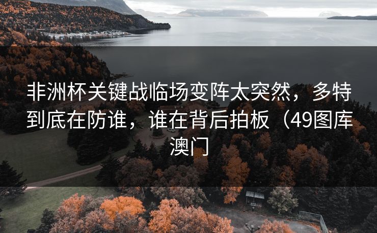 非洲杯关键战临场变阵太突然，多特到底在防谁，谁在背后拍板（49图库澳门