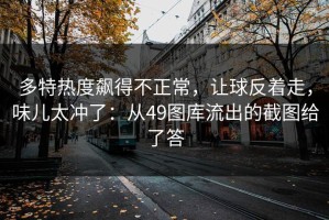 多特热度飙得不正常，让球反着走，味儿太冲了：从49图库流出的截图给了答