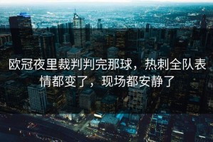欧冠夜里裁判判完那球，热刺全队表情都变了，现场都安静了