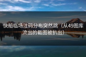 快船临场注码分布突然跳（从49图库流出的截图被扒出）