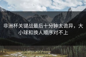 非洲杯关键战最后十分钟太诡异，大小球和换人顺序对不上