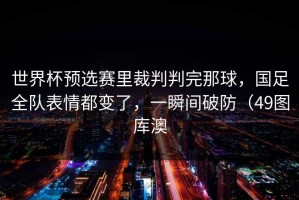 世界杯预选赛里裁判判完那球，国足全队表情都变了，一瞬间破防（49图库澳