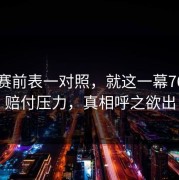 49tk赛前表一对照，就这一幕76人的赔付压力，真相呼之欲出