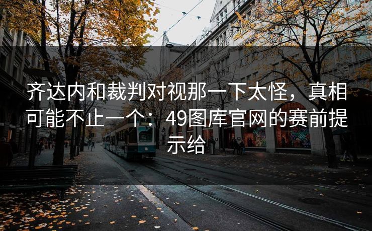 齐达内和裁判对视那一下太怪,真相可能不止一个:49图库官网的赛前提示给 齐达内和裁判对视那一下太怪,真相可能不止一个:49图库官网的赛前提示给