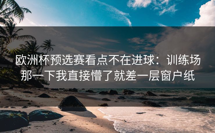 欧洲杯预选赛看点不在进球:训练场那一下我直接懵了就差一层窗户纸 欧洲杯预选赛看点不在进球:训练场那一下我直接懵了就差一层窗户纸