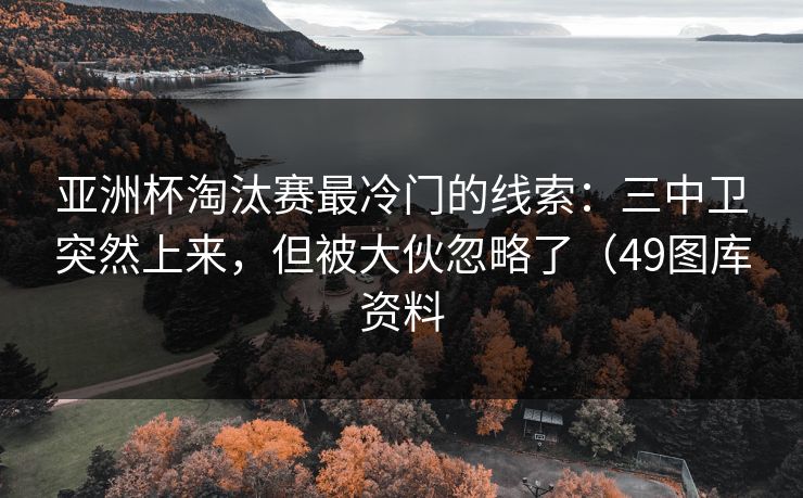 亚洲杯淘汰赛最冷门的线索：三中卫突然上来，但被大伙忽略了（49图库资料
